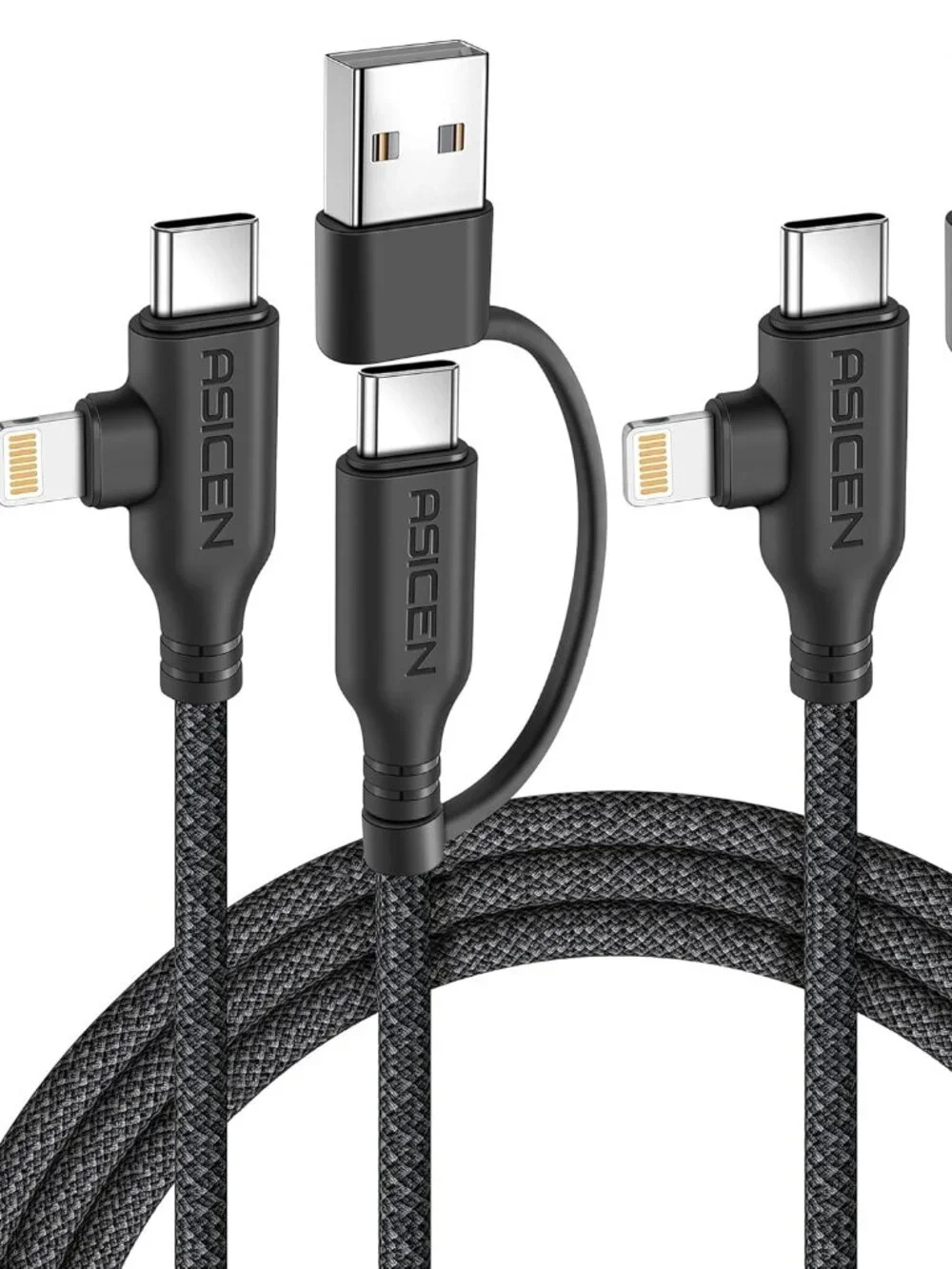 100W PD 2 in 2 Multi Charging Cable,6ft --2 packs